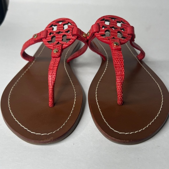 Tory Burch Sz 7.5 Leather Mini Miller Flat Thong Samba Sandals - Picture 4 of 7
